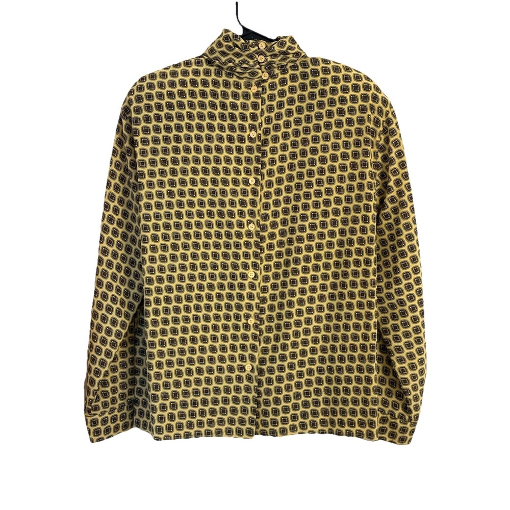 Vintage Jones New York Blouse Button Back Shoulder Pads Womens Size 12 - Picture 5 of 5